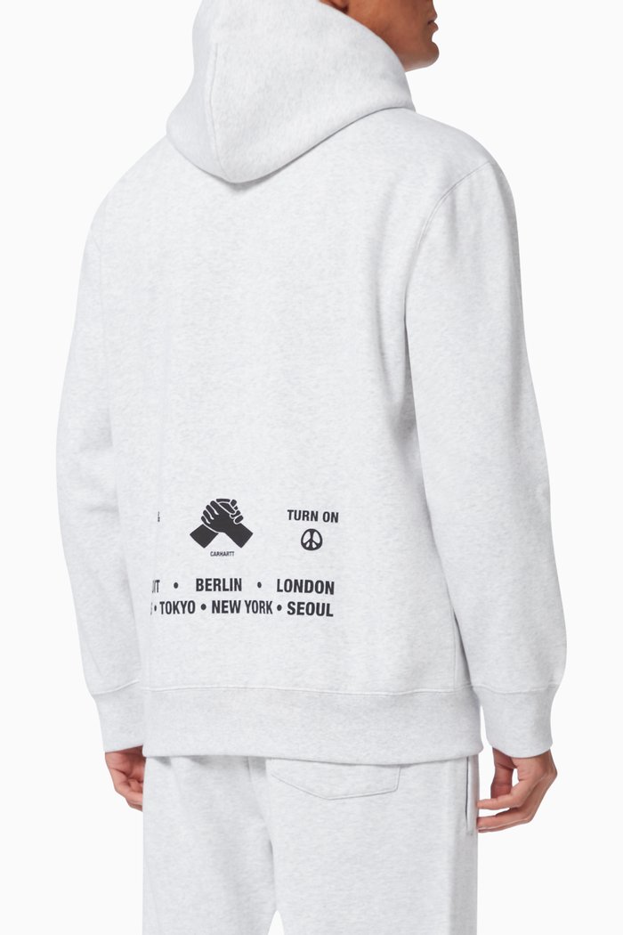 

Smiley Hooded Sweatshirt in Cotton Jersey, Grey