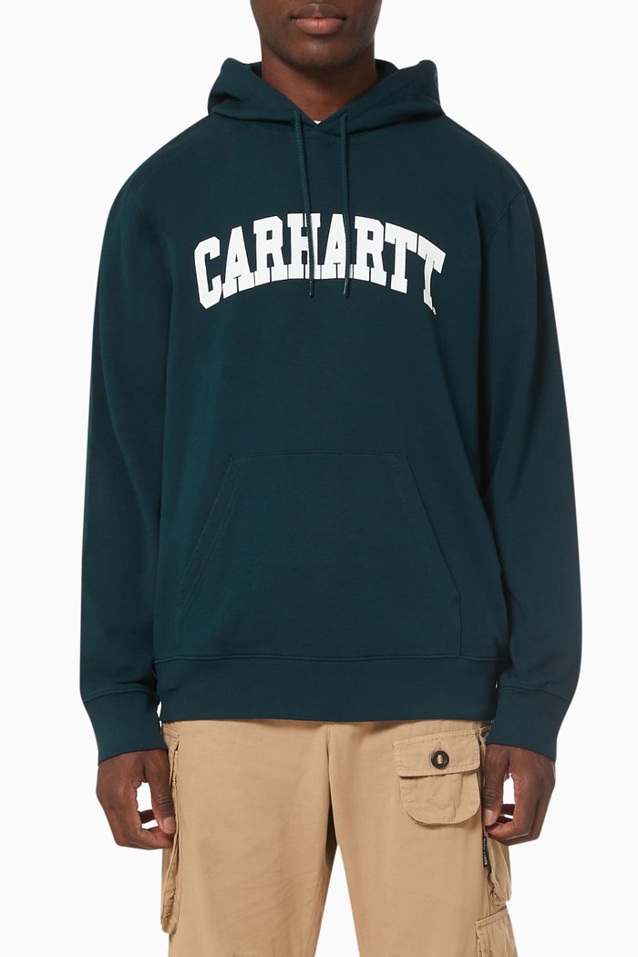 

University Cotton Hooded Sweatshirt, Green