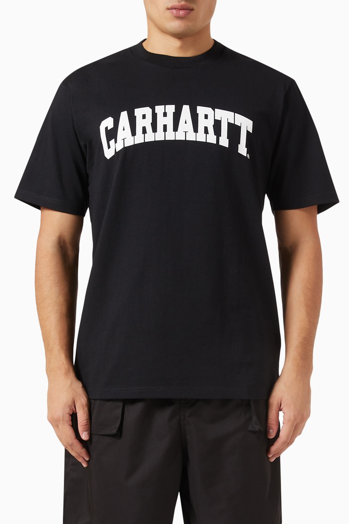 

University T-shirt in Cotton Jersey, Black