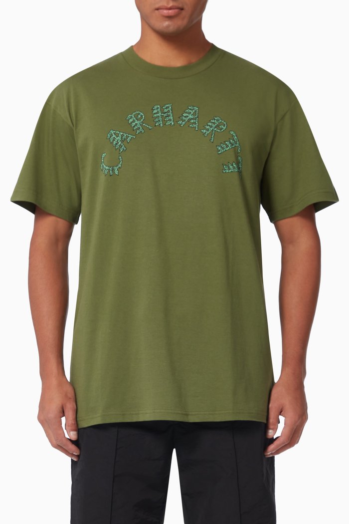 

Plant Script T-shirt in Cotton, Green