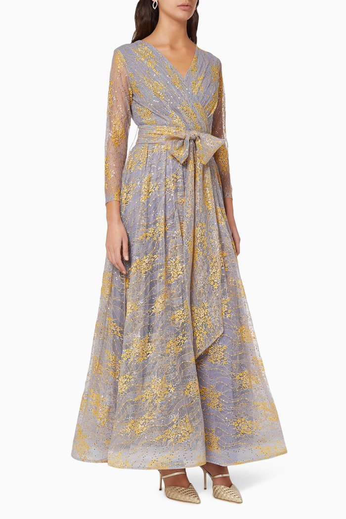 French Chantele Lace Dress, Purple