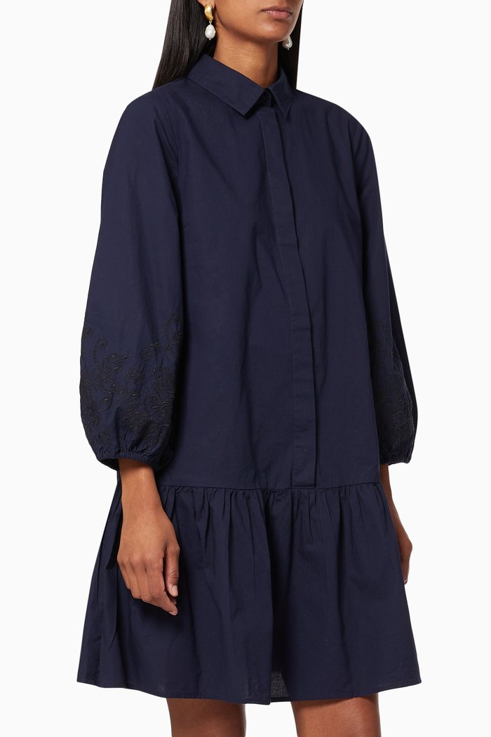 

Yascamola Organic Cotton Shirt Dress, Blue
