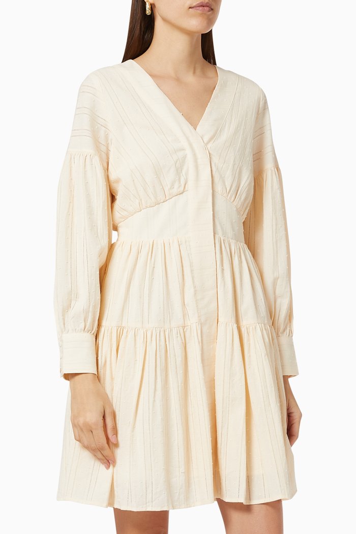 Yasunitta Dress in Cotton, Neutral