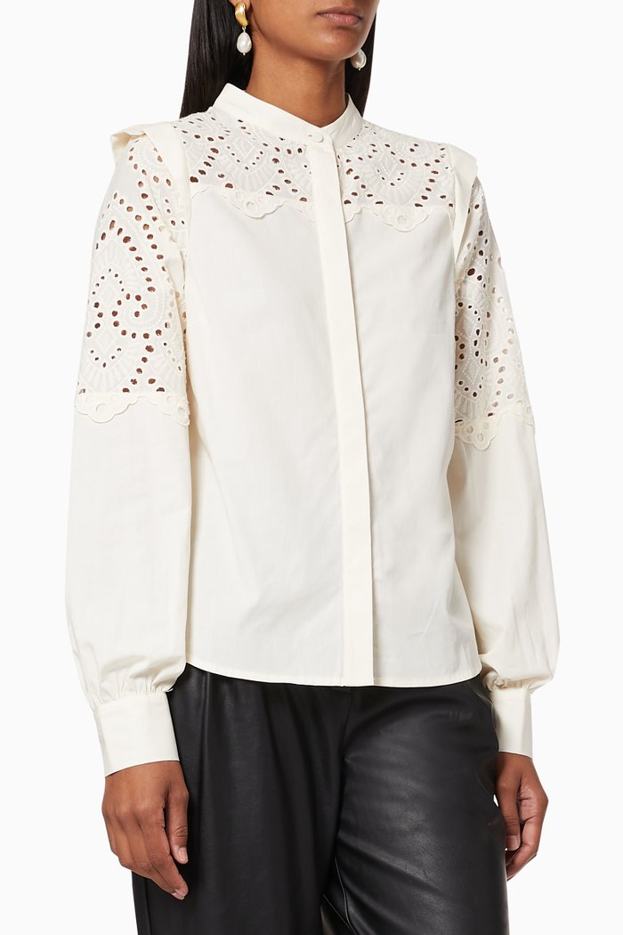 Yasloliro Broderie Anglaise Shirt, Neutral