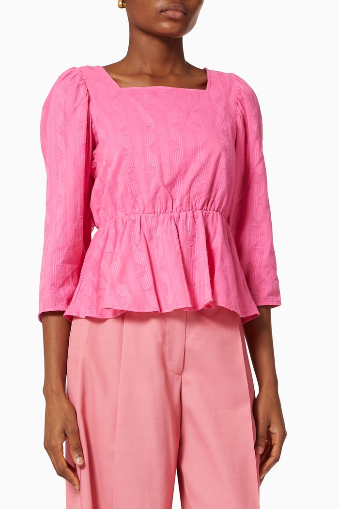 

Yaskatti Woven Top in Organic Cotton, Pink