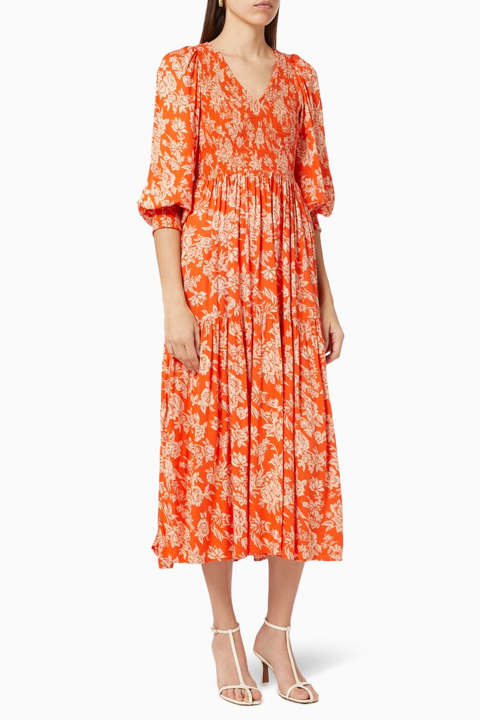 

Yasmanish Midi Dress, Orange