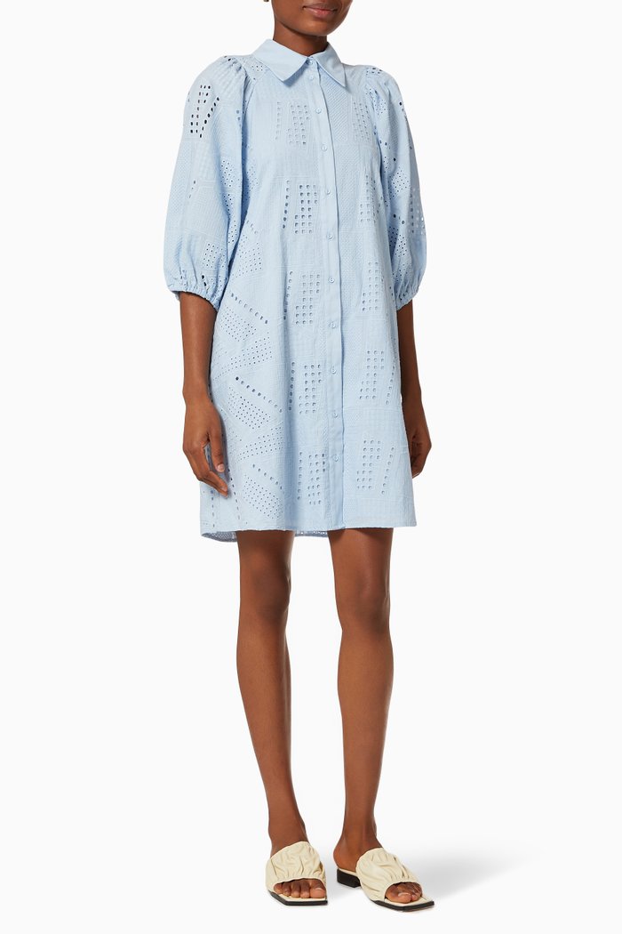 

Yassado Shirt Dress in Organic Cotton, Blue
