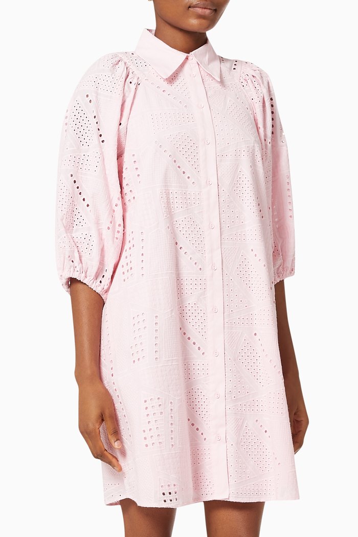 

Yassado Shirt Dress in Organic Cotton, Pink