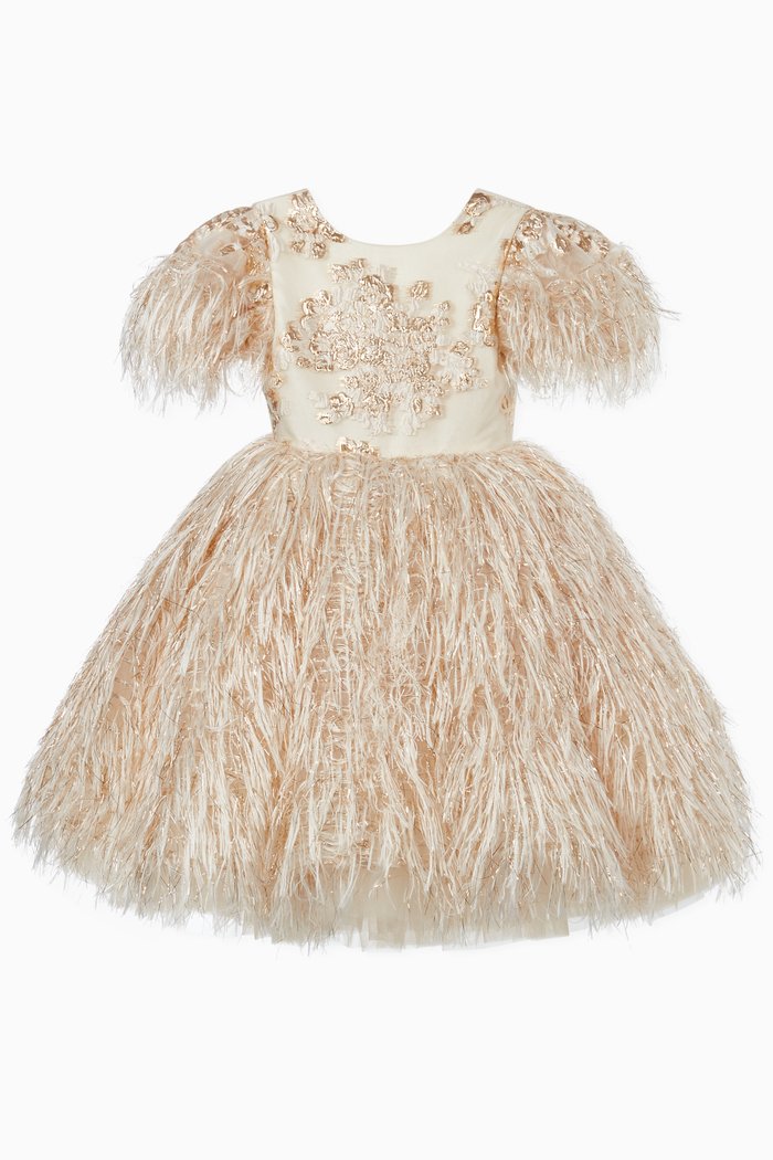 Gold Aster Brocade Dress