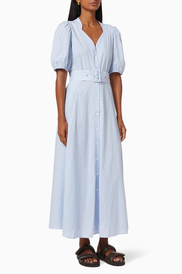

Yascasa Shirt Dress in Organic Cotton, Blue