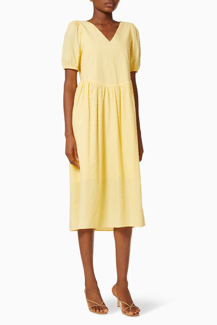 

Yasbana Midi Dress in Cotton, Yellow