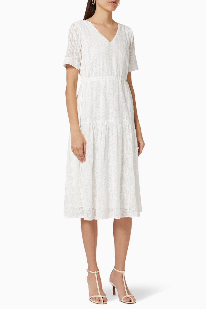 

Yaslini Midi Dress in Cotton, Neutral