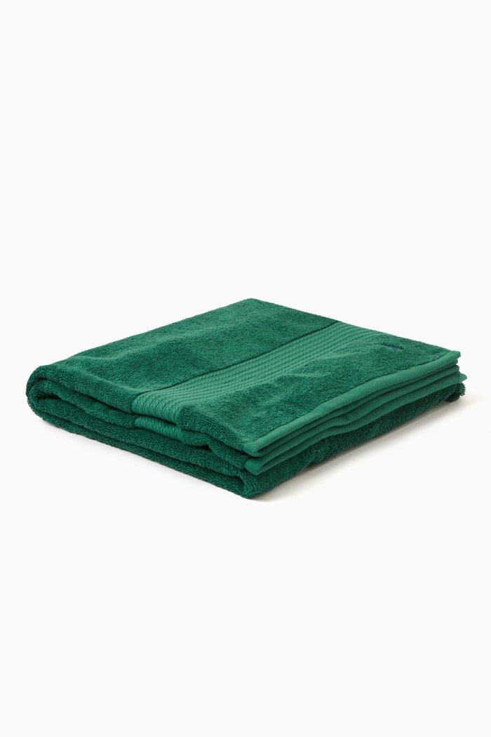 

Signature Pony Bath Towel in Cotton, Green