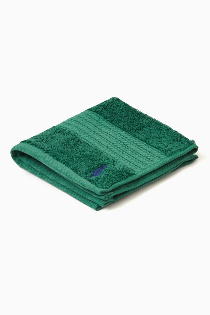 

Signature Pony Wash Towel in Cotton, Green