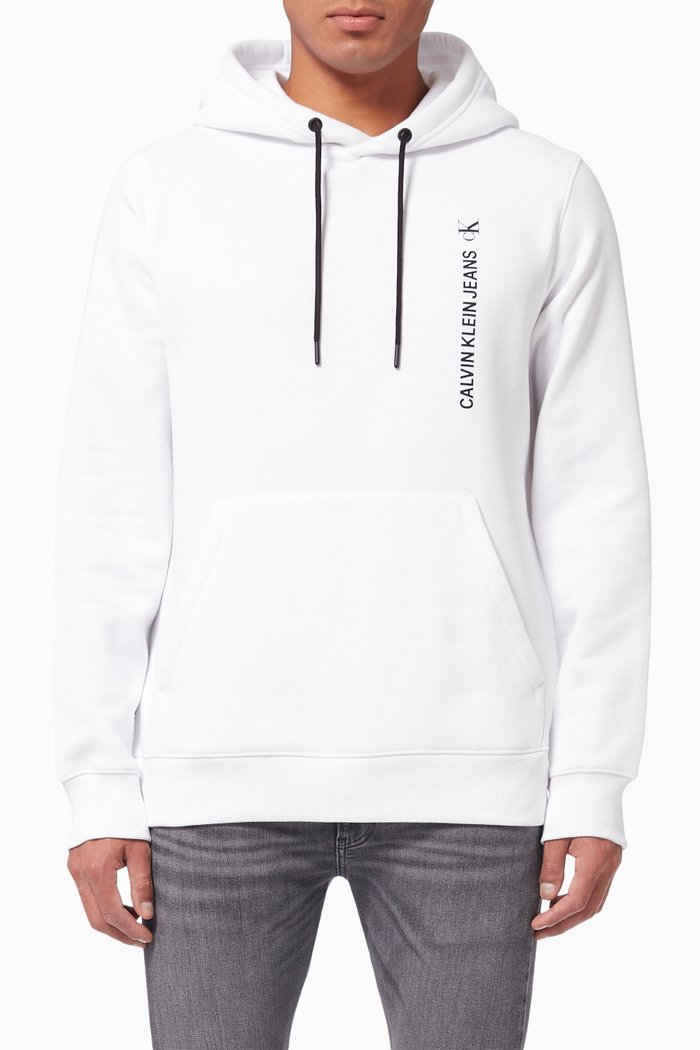 

Graphic Logo Hoodie in Cotton Blend, White
