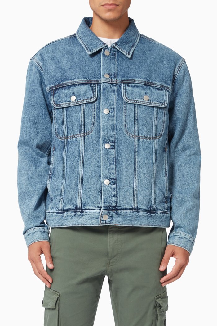 

Monogram Patch Denim Jacket, Blue