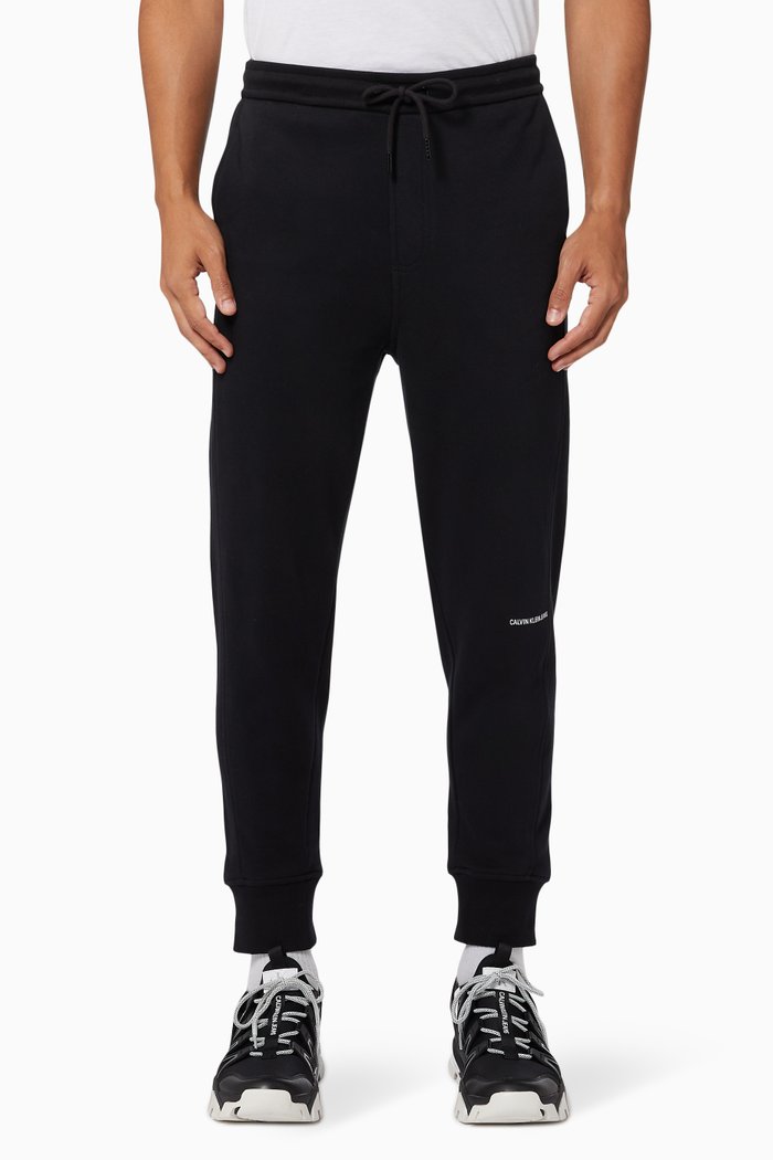 

Micro Logo Joggers in Organic Cotton Terry, Black