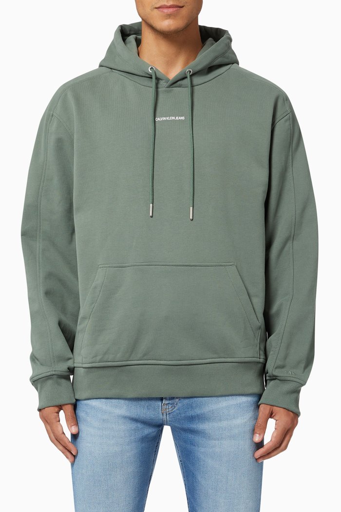 

Relaxed Hoodie in Organic Cotton Loopback Terry, Green