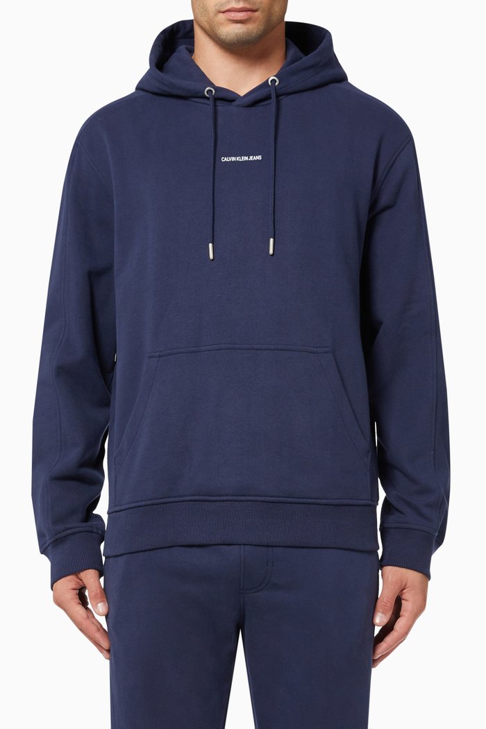 

Relaxed Hoodie in Organic Cotton Loopback Terry, Blue