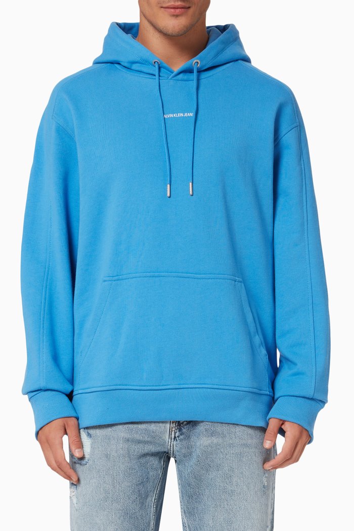 

Relaxed Hoodie in Organic Cotton Loopback Terry, Blue