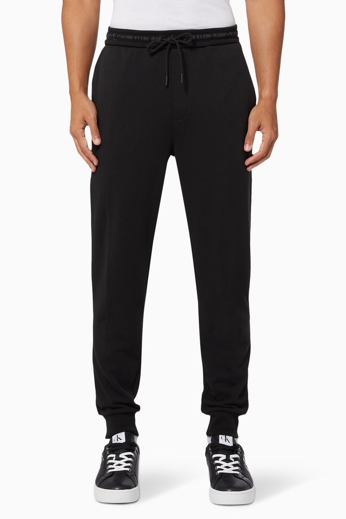 

Logo Waistband Joggers in Organic Cotton Loopback Terry, Black