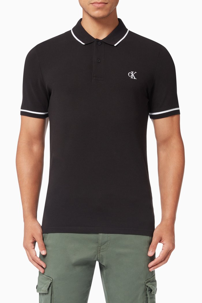 

Logo Polo Shirt in Cotton Piqué, Black