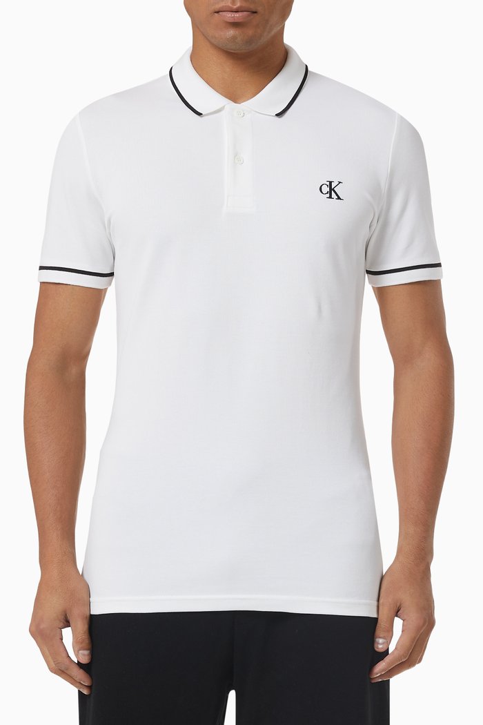 

Logo Polo Shirt in Cotton Piqué, White