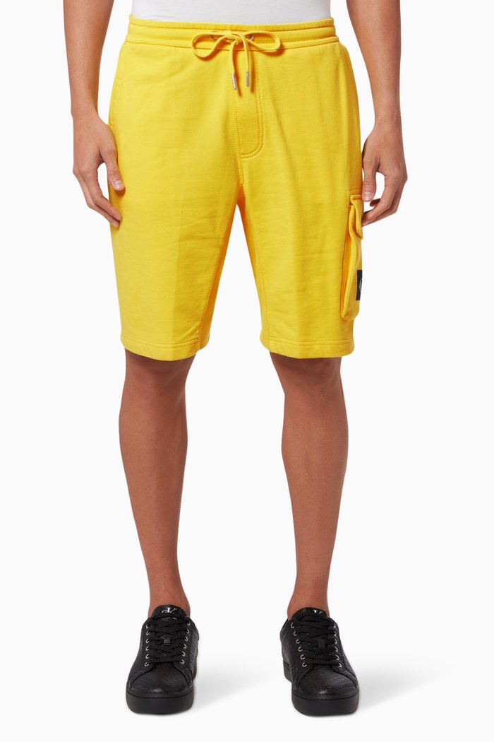 Jogger Shorts in Organic Cotton, Yellow