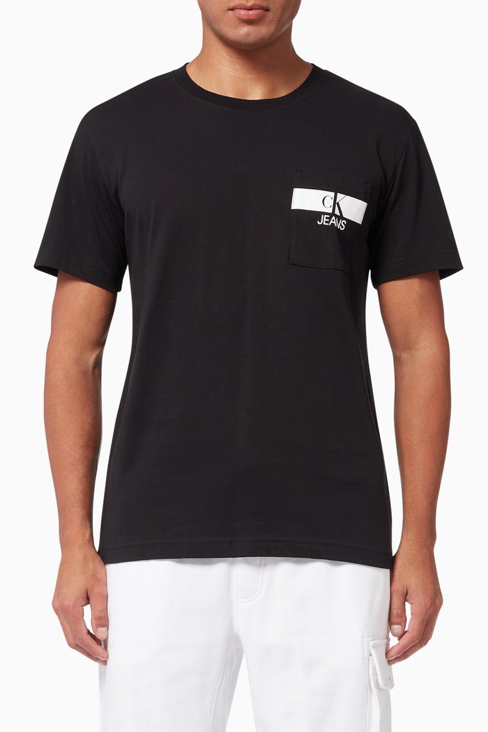 

Patch Pocket Logo T-shirt in Cotton, Black