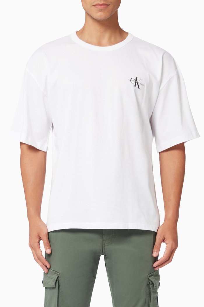 

Monogram Oversized T-shirt in Organic Cotton, White