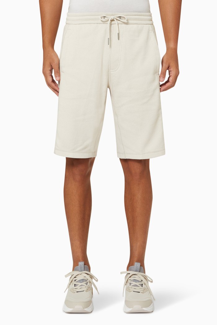 

Jogger Shorts in Cotton Waffle Knit, Neutral