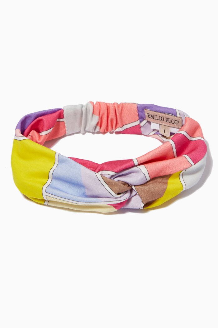 

St. Quirimbas Print Headband in Stretch Cotton, Multicolour