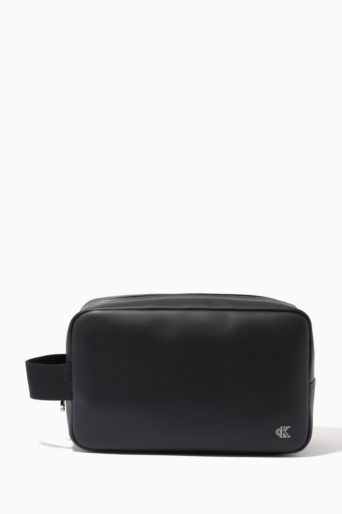 

Wash Bag in Faux Leather, Black