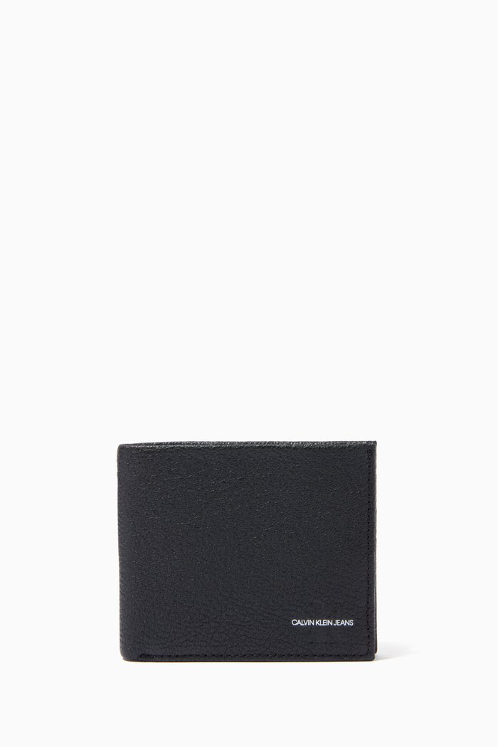 Bifold Wallet in Leather, Black