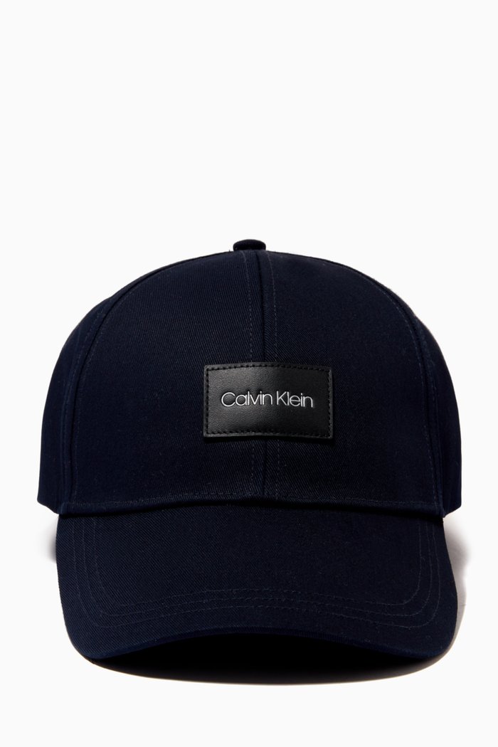 Logo Patch Cap in Organic Cotton Twill, Blue