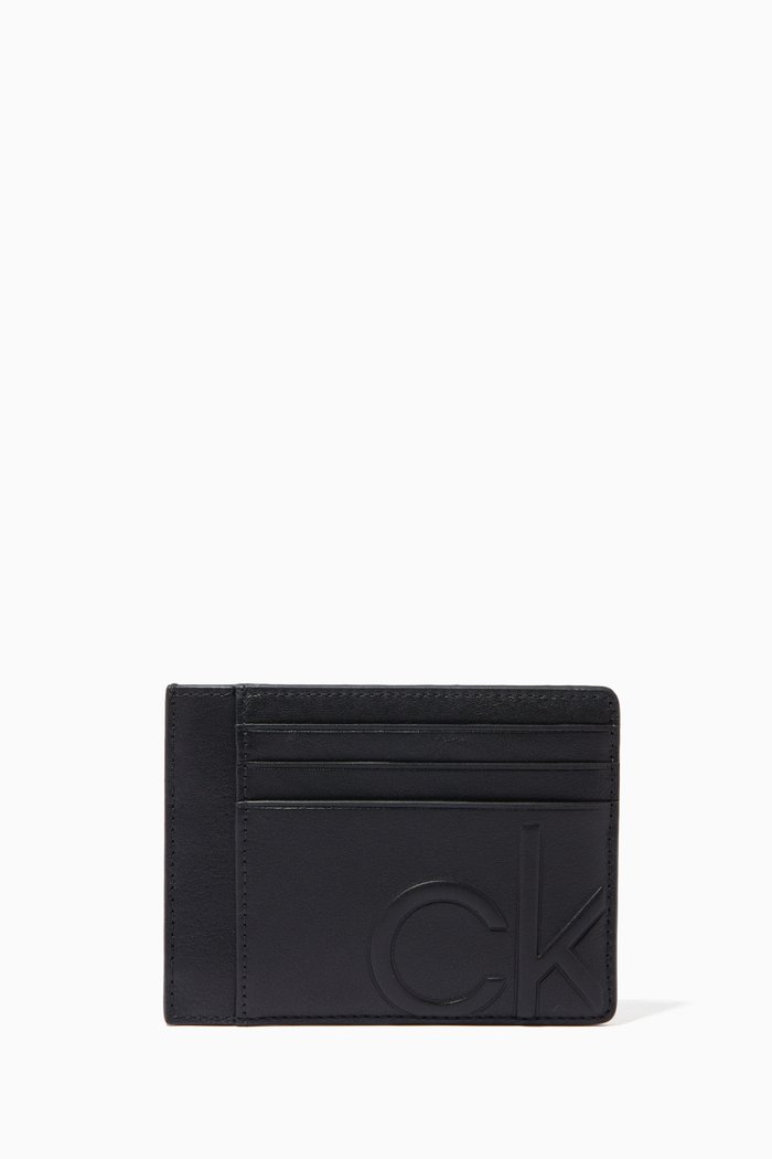 

Cardholder with Zip in Leather, Black