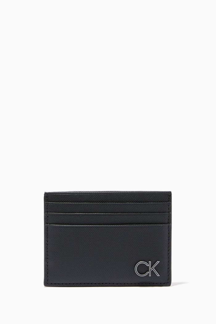 

Card Holder in Textured Leather, Black
