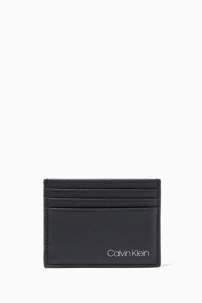 Bi-Fold Wallet in Pebble Leather, Black