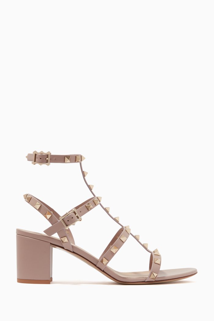 

Valentino Garavani Rockstud Sandals in Calfskin, Neutral