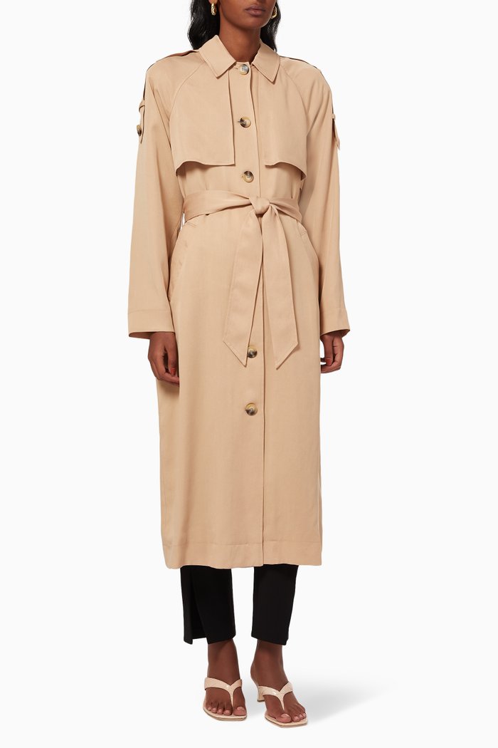

Brenna Trench Coat in Tencel™ Lyocell, Neutral
