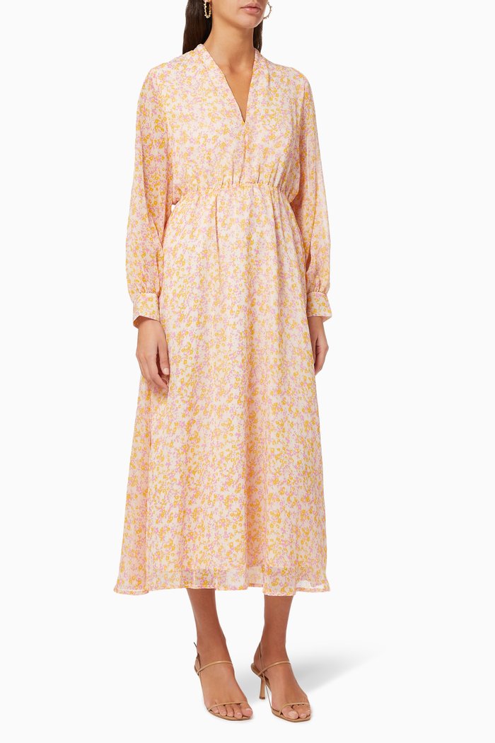 

Floral Recycled Chiffon Midi Dress, Multicolour