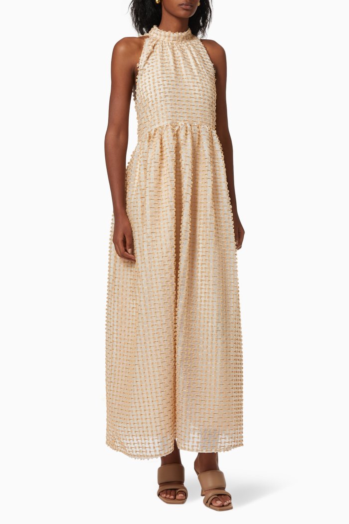 Textured Maxi Dress, White
