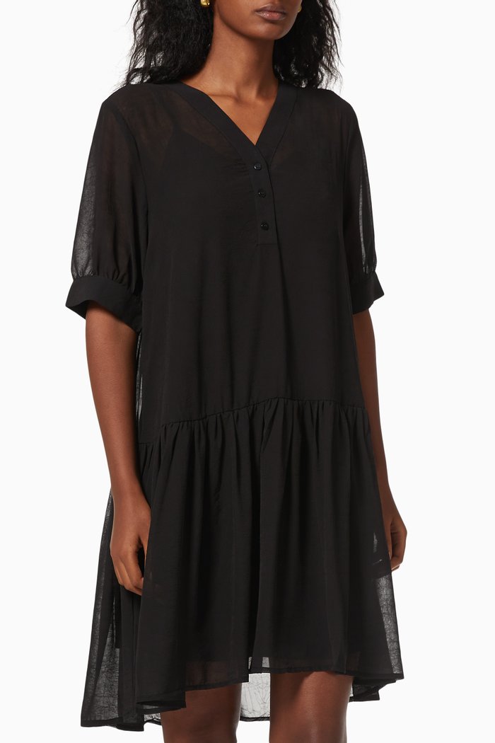

V-neck Midi Dress, Black