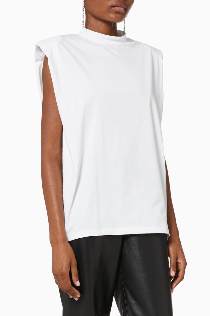 

Leanne Padded Shoulder T-shirt, White