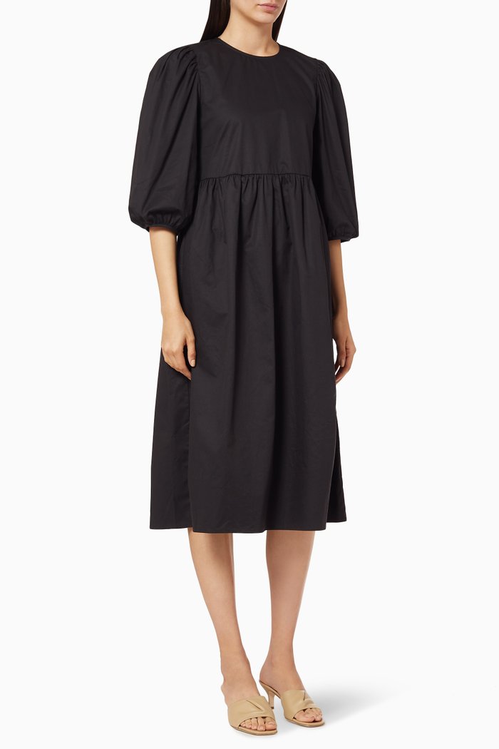 

Balloon Sleeve Midi Dress, Blue