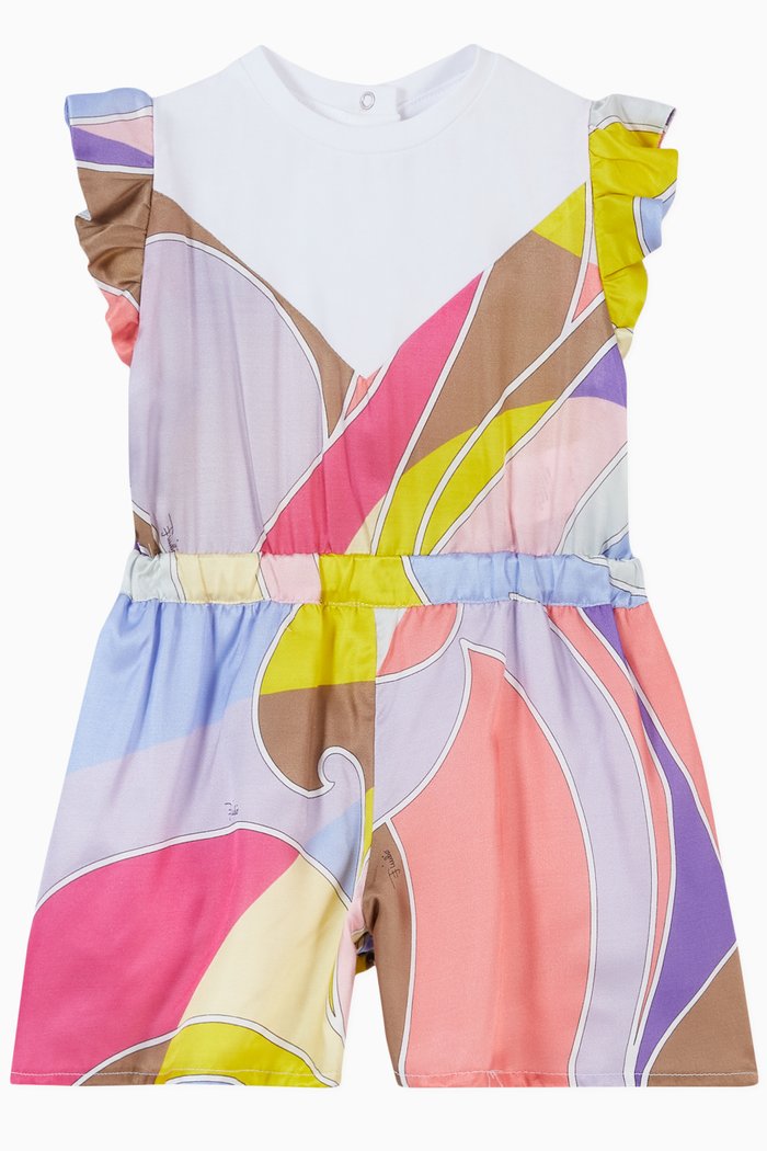

St. Quirimbas Print Romper in Silk Satin Blend, Multicolour