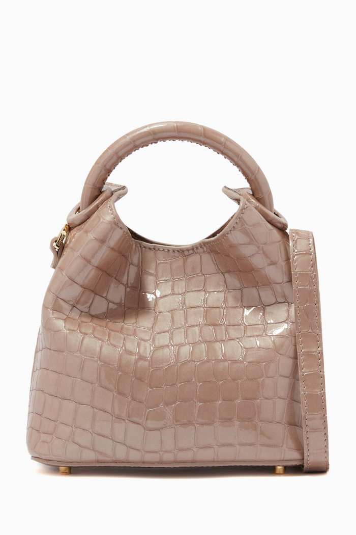 

Madeleine Bag in Croco Embossed Pearl Leather, Neutral