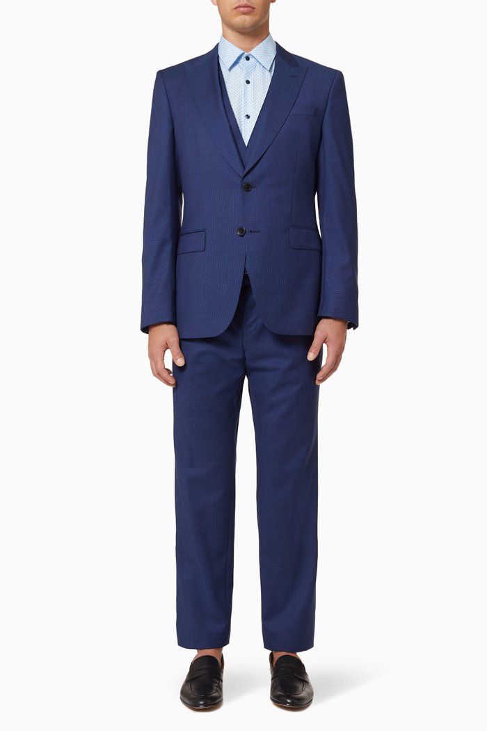 

Helward6/Genius5 WE Wool Serge Three-Piece Suit, Blue