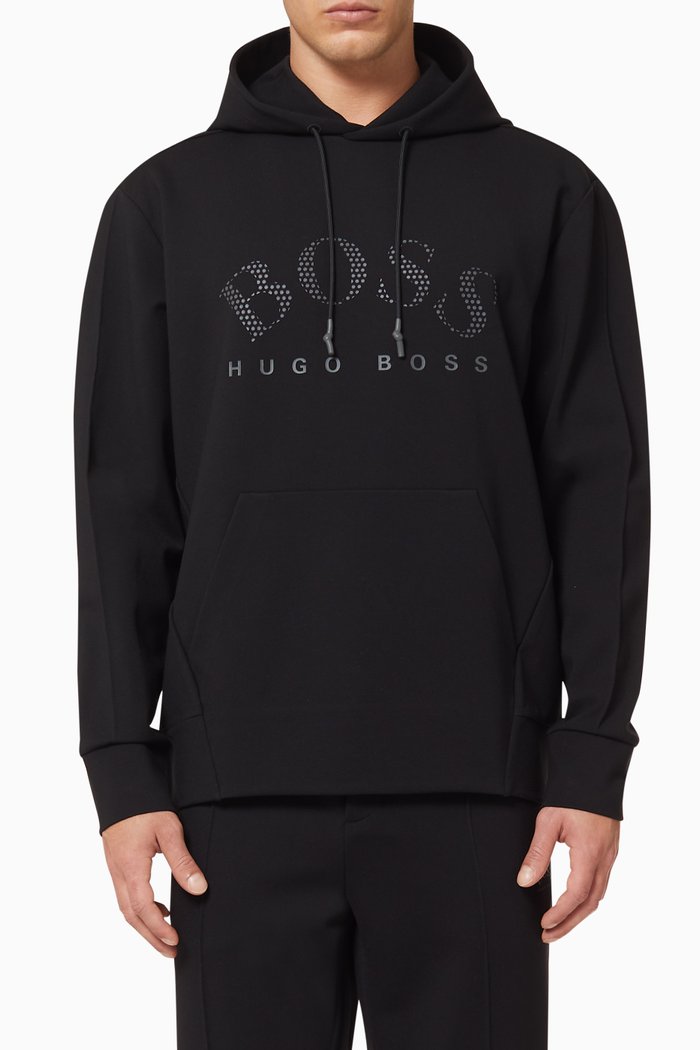 

Sly AJ Reflective Logo Cotton Hoodie, Black