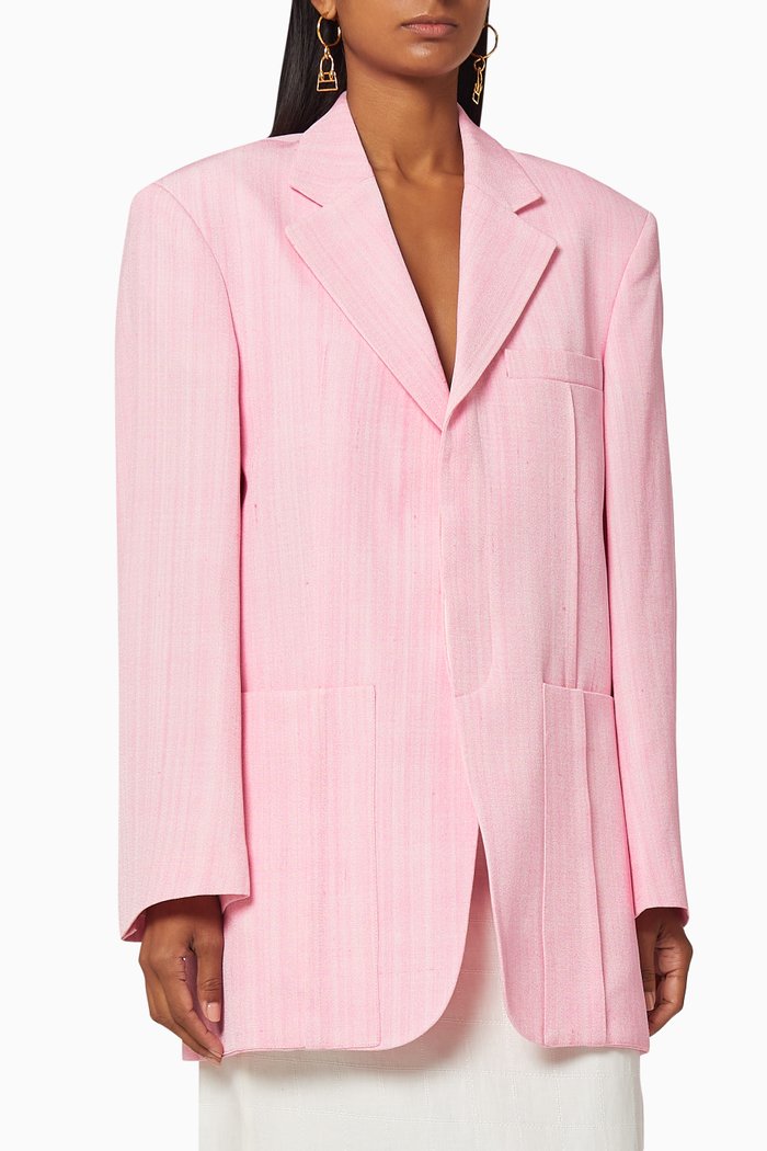 La Veste D’Homme in Viscose-Silk Blend, Pink